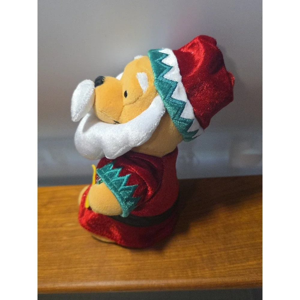 Vintage 2001 Disney Store Winnie the Pooh Santa Claus Bean‎ Bag Plush Christmas